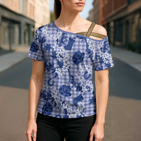 Mokihana Maile Ilima Leis Paniolo Palaka Cross Shoulder Shirt Hawaiian Polu Spirit - Polynesian Pride