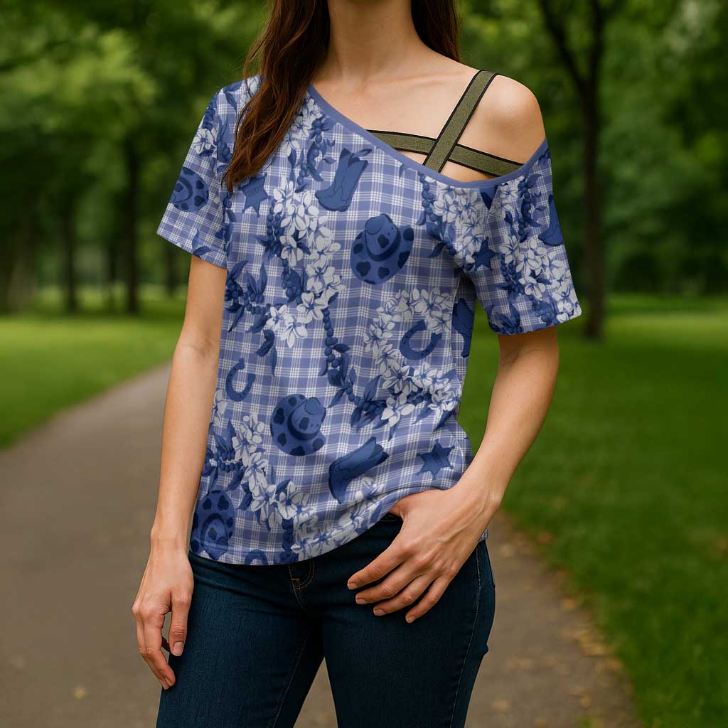 Mokihana Maile Ilima Leis Paniolo Palaka Cross Shoulder Shirt Hawaiian Polu Spirit - Polynesian Pride