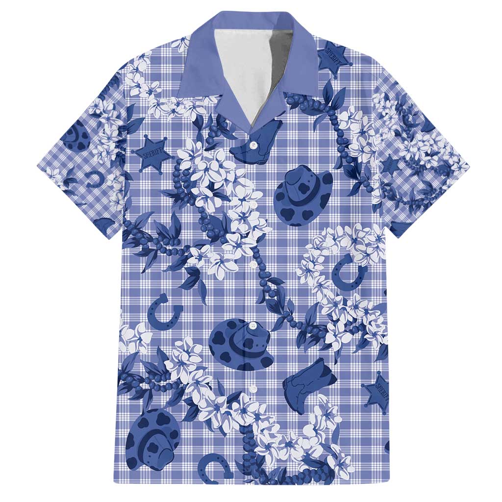 Mokihana Maile Ilima Leis Paniolo Palaka Family Matching Off Shoulder Short Dress and Hawaiian Shirt Hawaiian Polu Spirit - Polynesian Pride