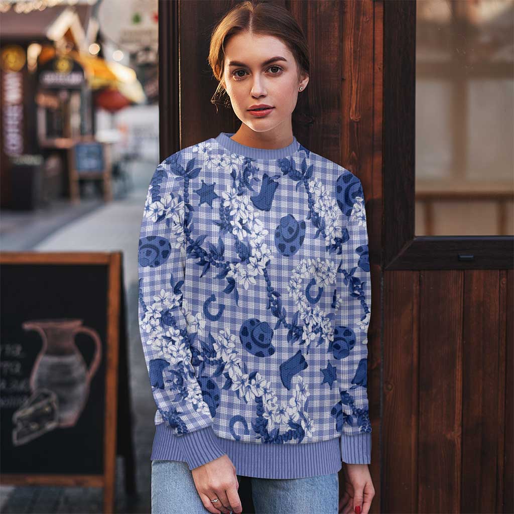 Mokihana Maile Ilima Leis Paniolo Palaka Ugly Christmas Sweater Hawaiian Polu Spirit - Polynesian Pride