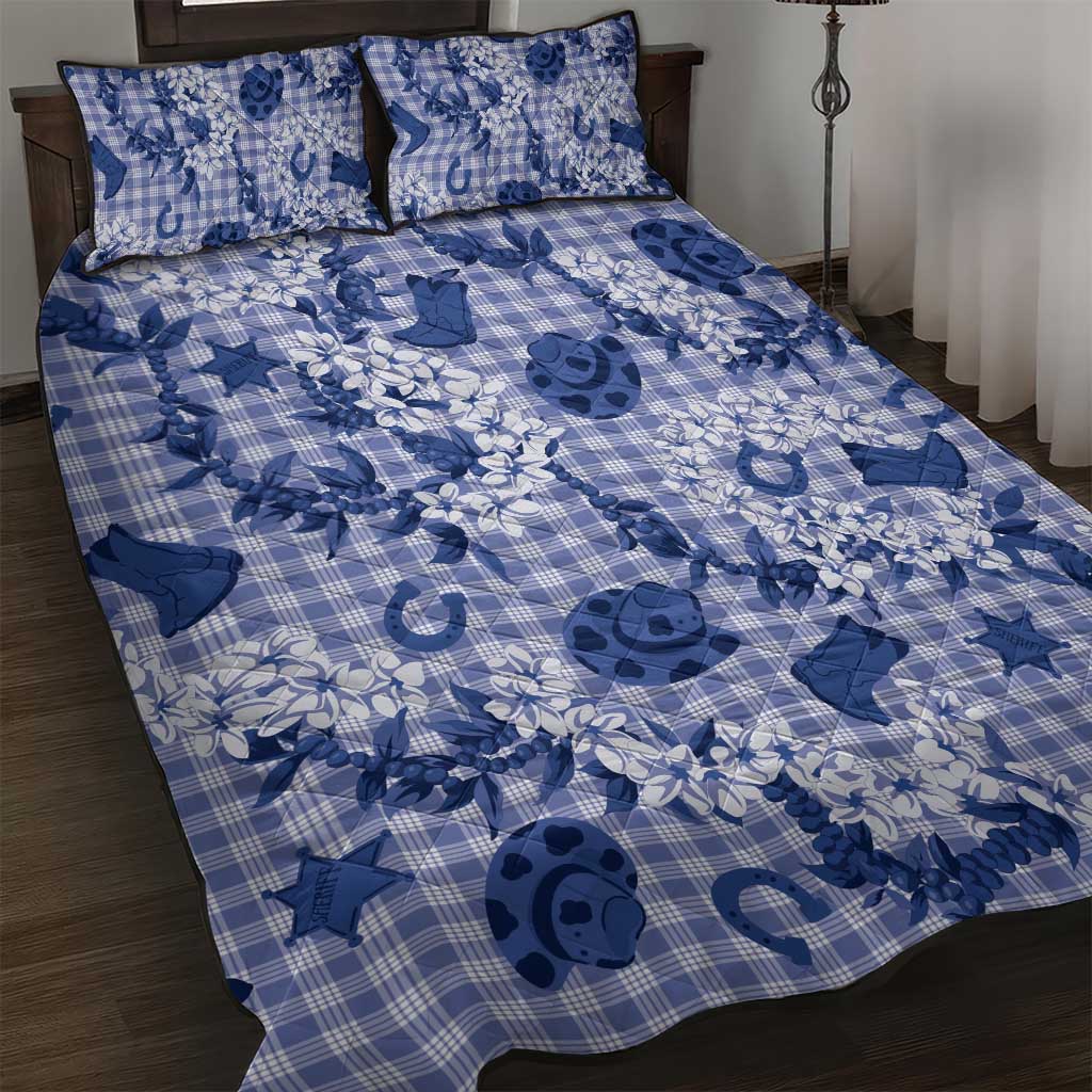 Mokihana Maile Ilima Leis Paniolo Palaka Quilt Bed Set Hawaiian Polu Spirit - Polynesian Pride