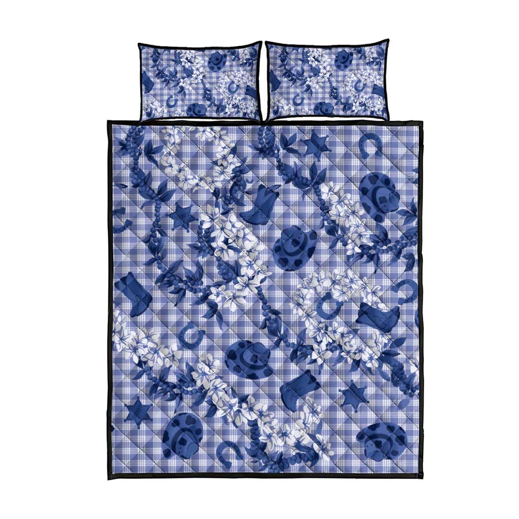 Mokihana Maile Ilima Leis Paniolo Palaka Quilt Bed Set Hawaiian Polu Spirit - Polynesian Pride