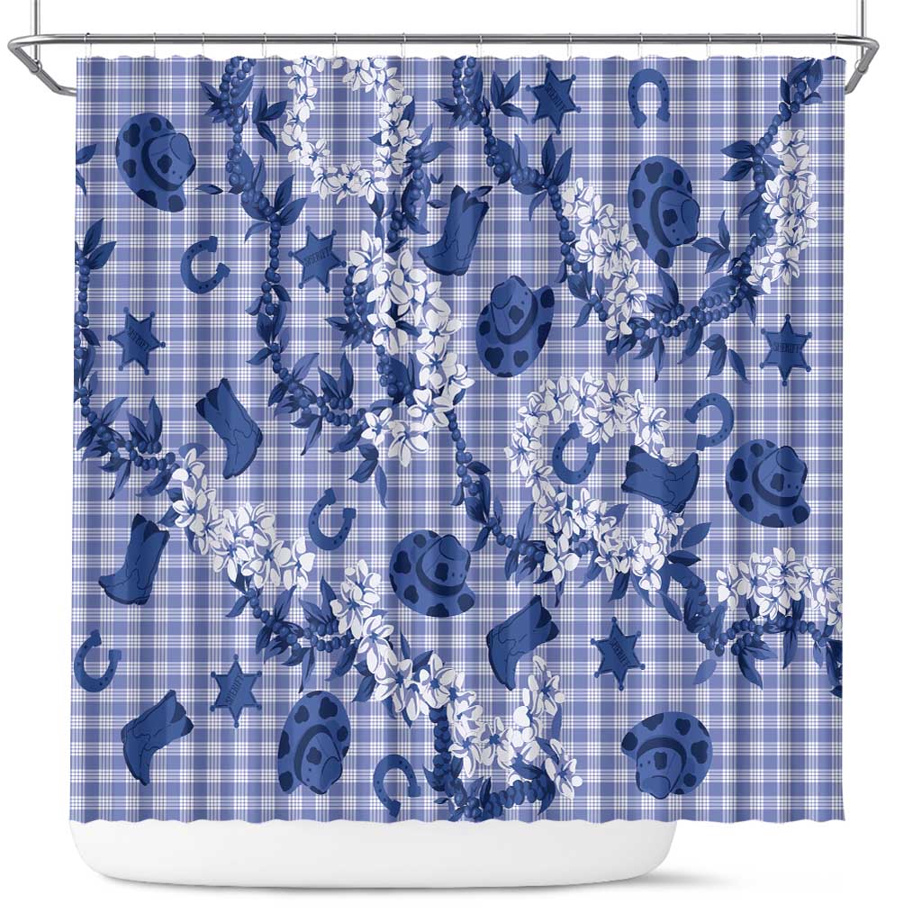 Mokihana Maile Ilima Leis Paniolo Palaka Shower Curtain Hawaiian Polu Spirit - Polynesian Pride