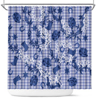 Mokihana Maile Ilima Leis Paniolo Palaka Shower Curtain Hawaiian Polu Spirit - Polynesian Pride
