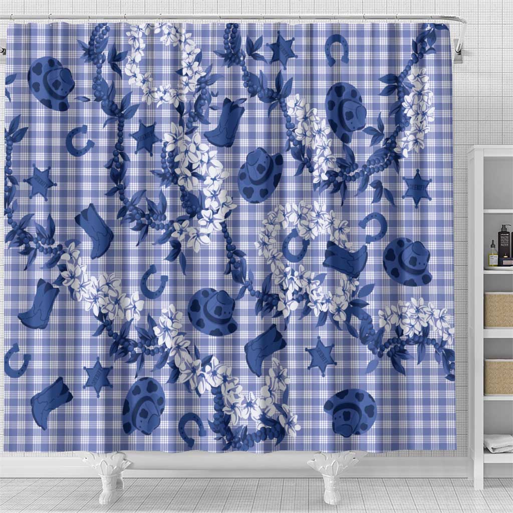 Mokihana Maile Ilima Leis Paniolo Palaka Shower Curtain Hawaiian Polu Spirit - Polynesian Pride