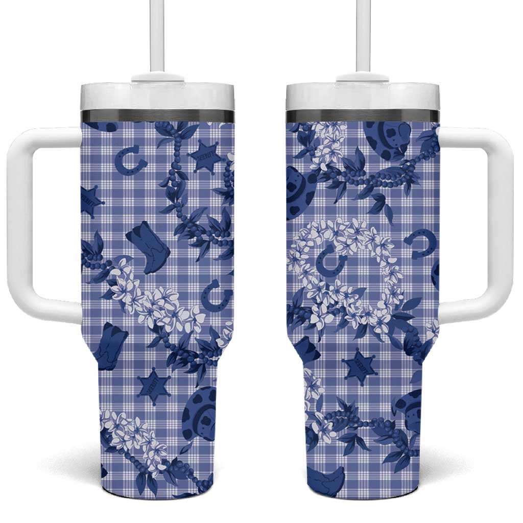 Mokihana Maile Ilima Leis Paniolo Palaka Tumbler With Handle Hawaiian Polu Spirit - Polynesian Pride