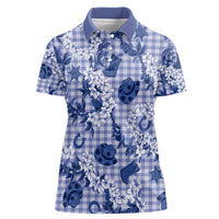 Mokihana Maile Ilima Leis Paniolo Palaka Women Polo Shirt Hawaiian Polu Spirit - Polynesian Pride