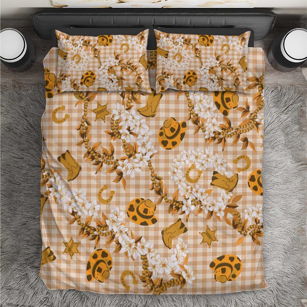 Mokihana Maile Ilima Leis Paniolo Palaka Bedding Set Hawaiian Kula Spirit - Polynesian Pride