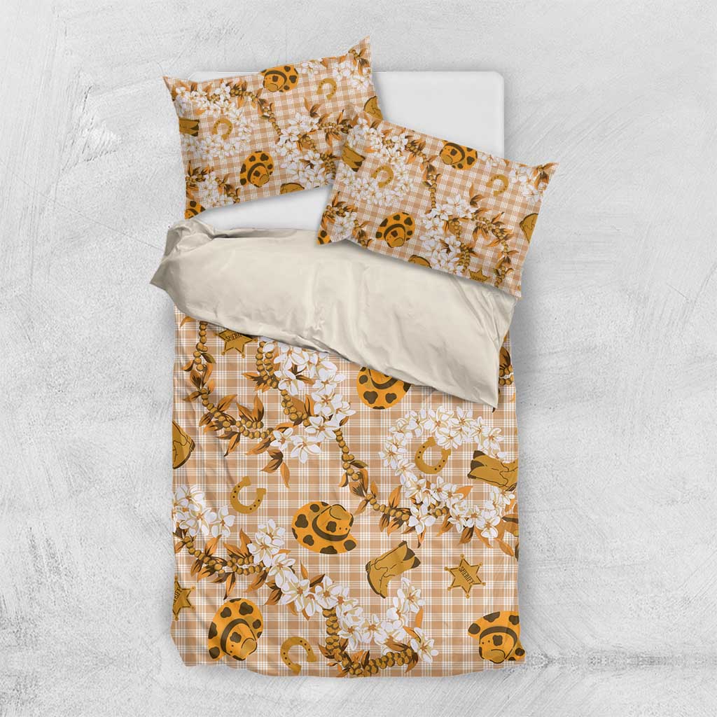 Mokihana Maile Ilima Leis Paniolo Palaka Bedding Set Hawaiian Kula Spirit - Polynesian Pride