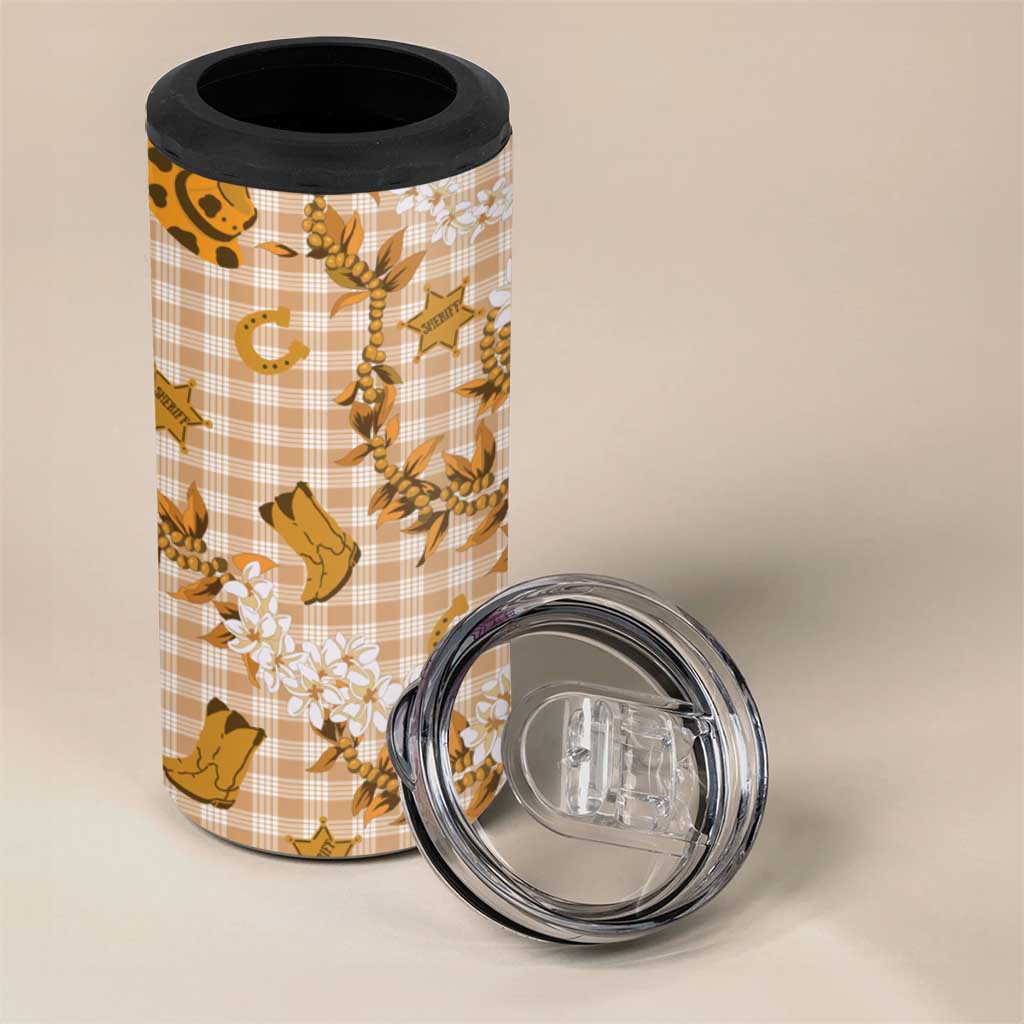 Mokihana Maile Ilima Leis Paniolo Palaka 4 in 1 Can Cooler Tumbler Hawaiian Kula Spirit - Polynesian Pride