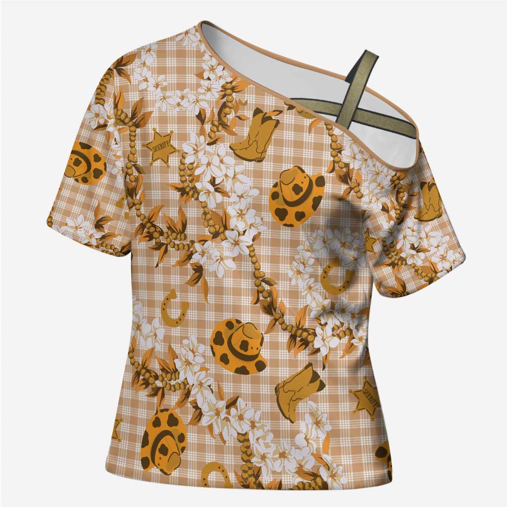 Mokihana Maile Ilima Leis Paniolo Palaka Cross Shoulder Shirt Hawaiian Kula Spirit - Polynesian Pride