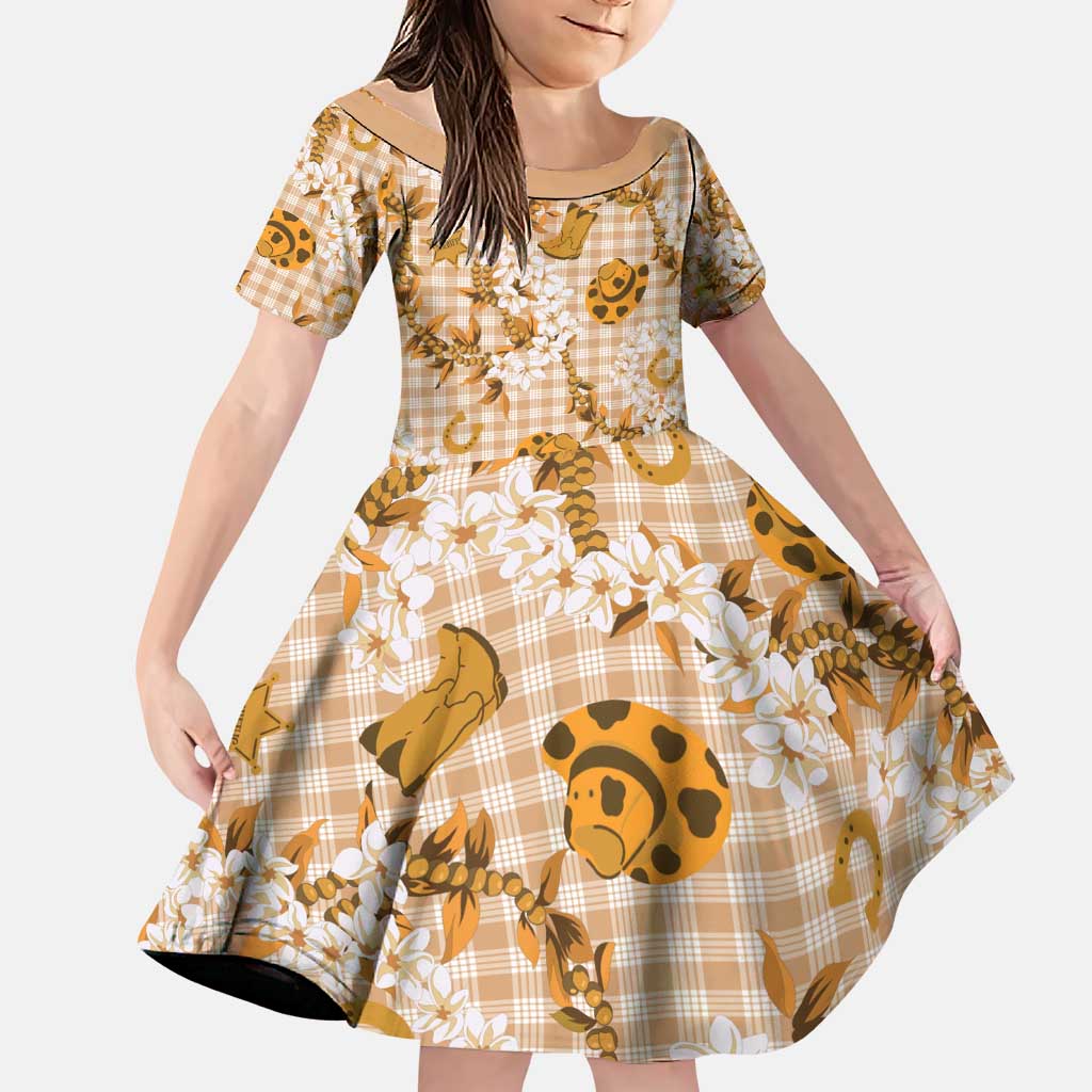 Mokihana Maile Ilima Leis Paniolo Palaka Family Matching Puletasi and Hawaiian Shirt Hawaiian Kula Spirit - Polynesian Pride