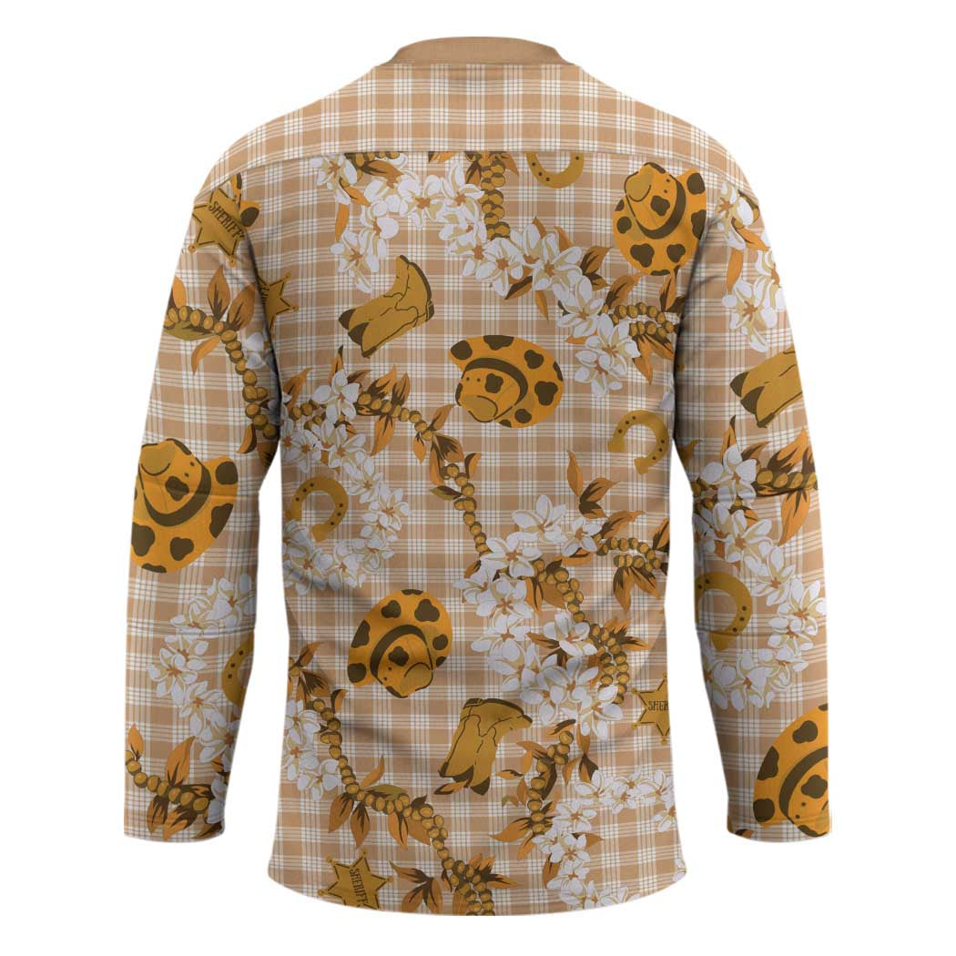 Mokihana Maile Ilima Leis Paniolo Palaka Hockey Jersey Hawaiian Kula Spirit - Polynesian Pride