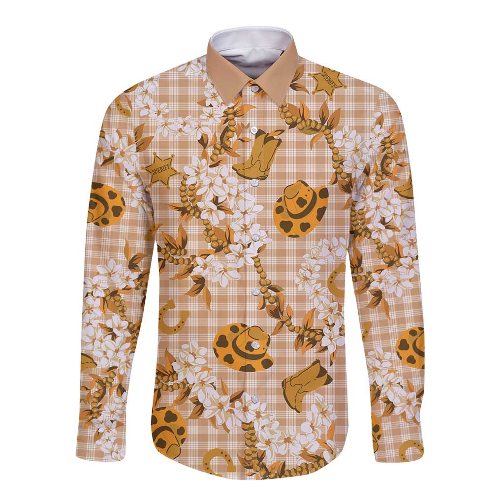 Mokihana Maile Ilima Leis Paniolo Palaka Long Sleeve Button Shirt Hawaiian Kula Spirit - Polynesian Pride