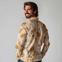 Mokihana Maile Ilima Leis Paniolo Palaka Long Sleeve Polo Shirt Hawaiian Kula Spirit - Polynesian Pride