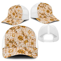 Mokihana Maile Ilima Leis Paniolo Palaka Mesh Trucker Cap Hawaiian Kula Spirit - Polynesian Pride
