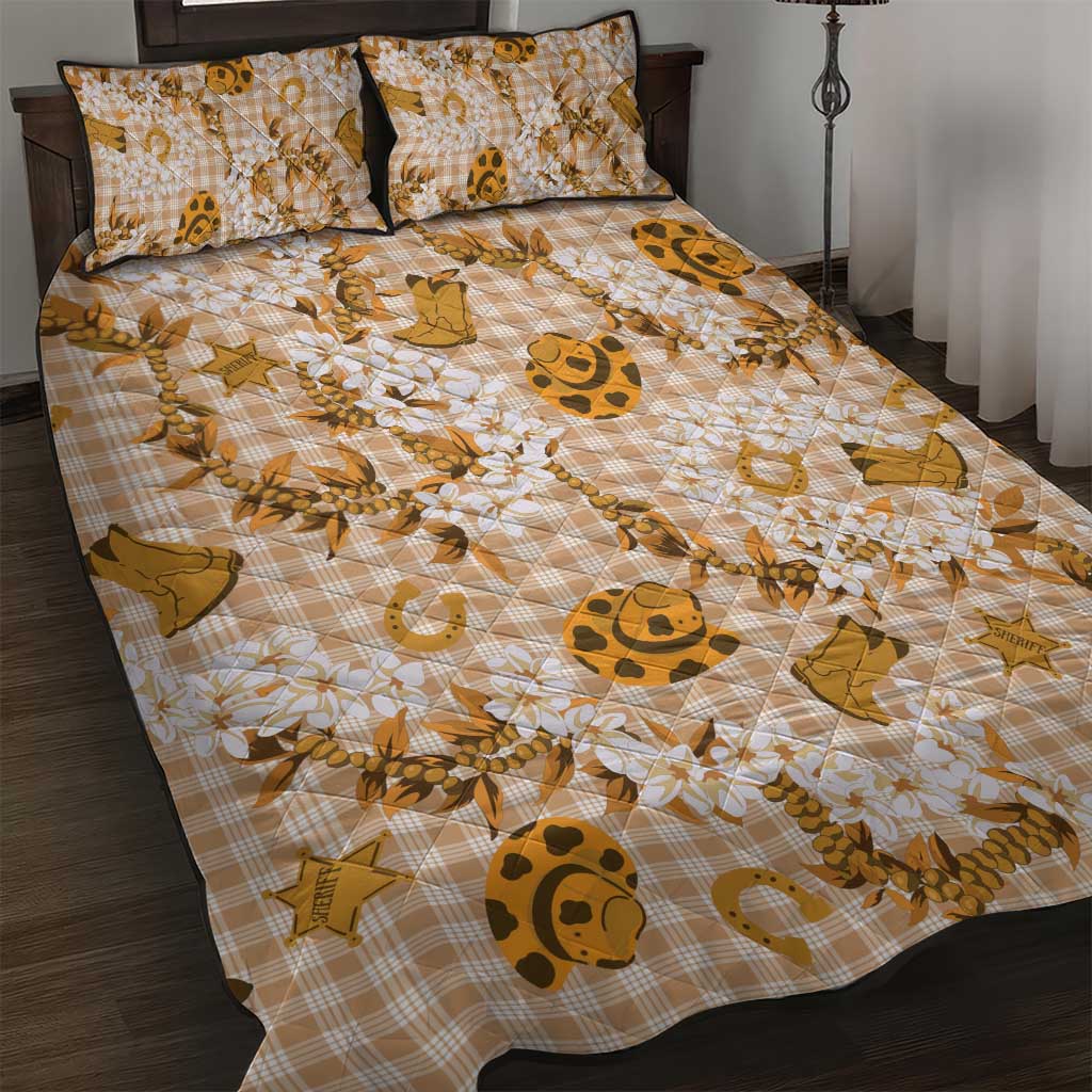 Mokihana Maile Ilima Leis Paniolo Palaka Quilt Bed Set Hawaiian Kula Spirit - Polynesian Pride