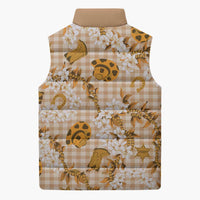 Mokihana Maile Ilima Leis Paniolo Palaka Sleeveless Puffer Jacket Hawaiian Kula Spirit - Polynesian Pride