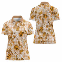 Mokihana Maile Ilima Leis Paniolo Palaka Women Polo Shirt Hawaiian Kula Spirit - Polynesian Pride