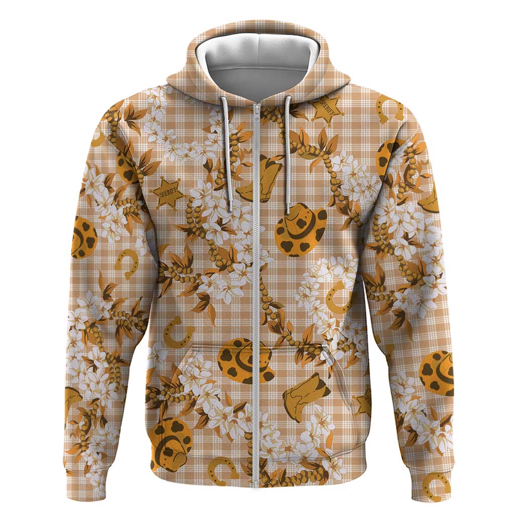 Mokihana Maile Ilima Leis Paniolo Palaka Zip Hoodie Hawaiian Kula Spirit - Polynesian Pride