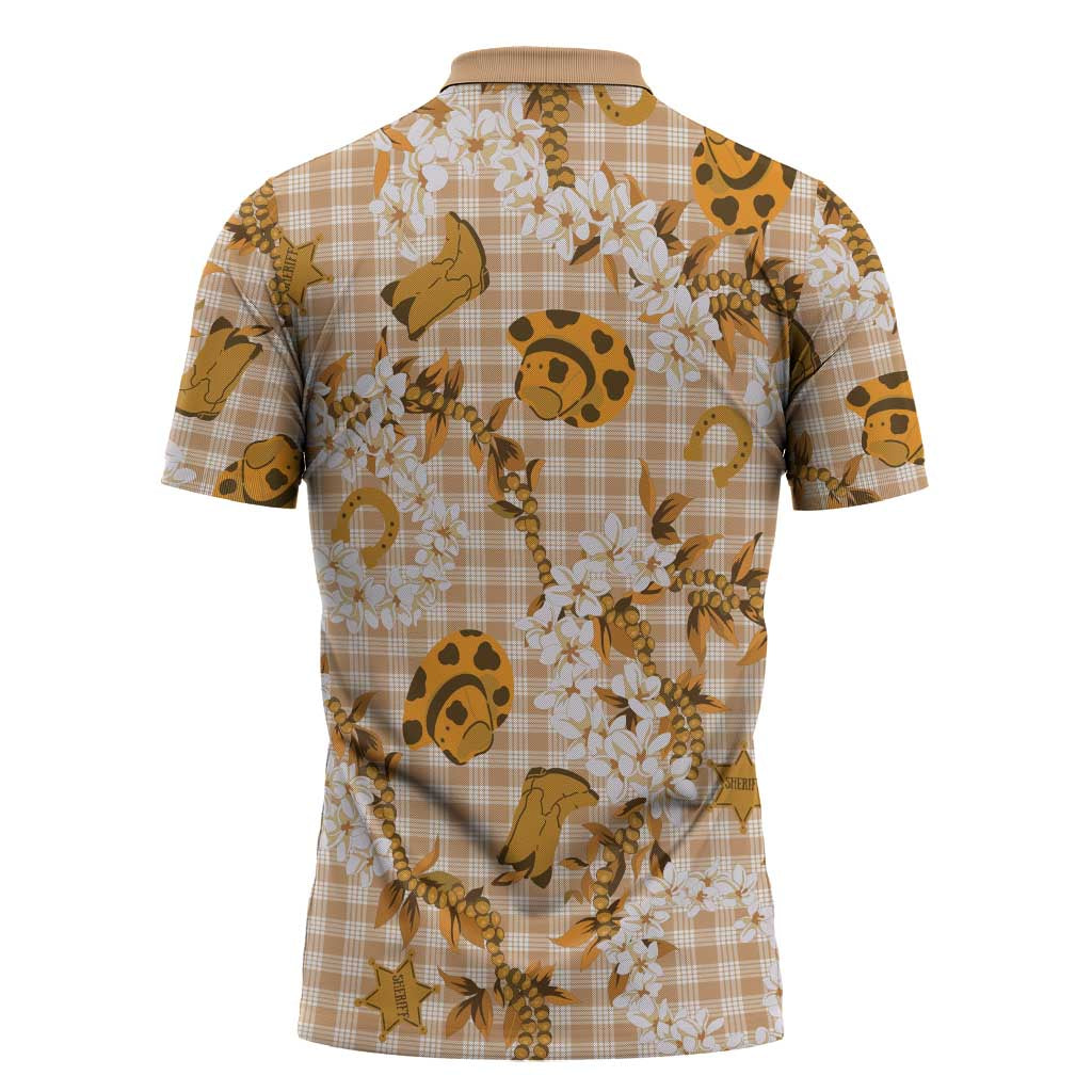 Mokihana Maile Ilima Leis Paniolo Palaka Zipper Polo Shirt Hawaiian Kula Spirit - Polynesian Pride