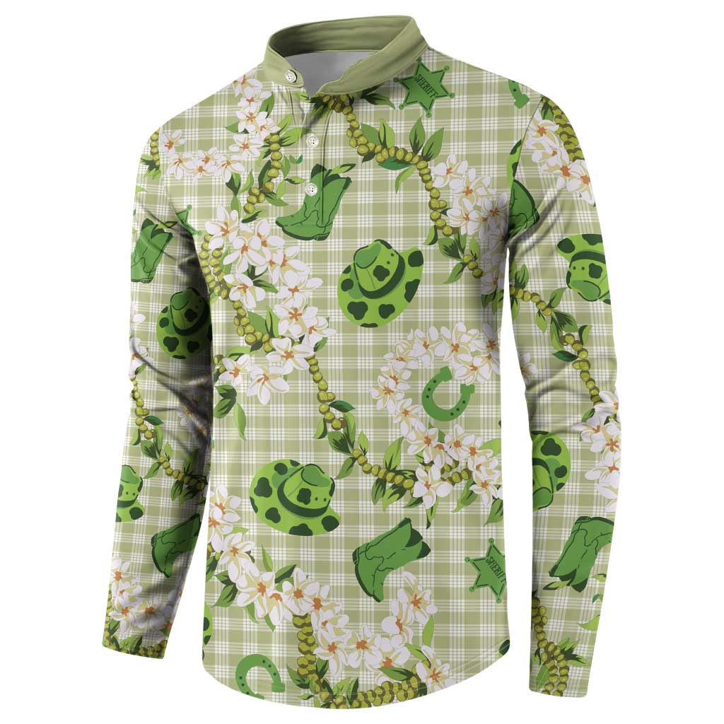 Mokihana Maile Ilima Leis Paniolo Palaka Button Sweatshirt Hawaiian Omaomo Ala Spirit - Polynesian Pride