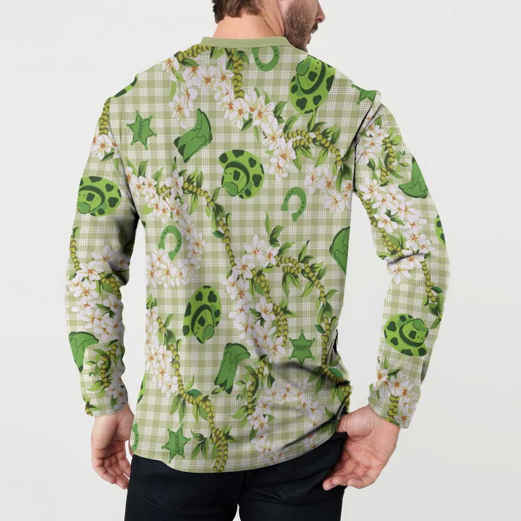 Mokihana Maile Ilima Leis Paniolo Palaka Button Sweatshirt Hawaiian Omaomo Ala Spirit - Polynesian Pride