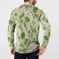 Mokihana Maile Ilima Leis Paniolo Palaka Button Sweatshirt Hawaiian Omaomo Ala Spirit - Polynesian Pride