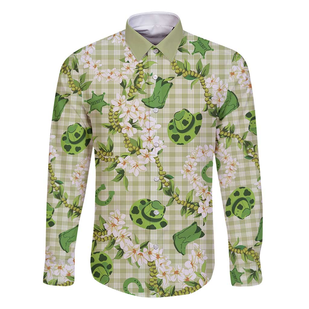 Mokihana Maile Ilima Leis Paniolo Palaka Family Matching Off Shoulder Maxi Dress and Hawaiian Shirt Hawaiian Omaomo Ala Spirit - Polynesian Pride