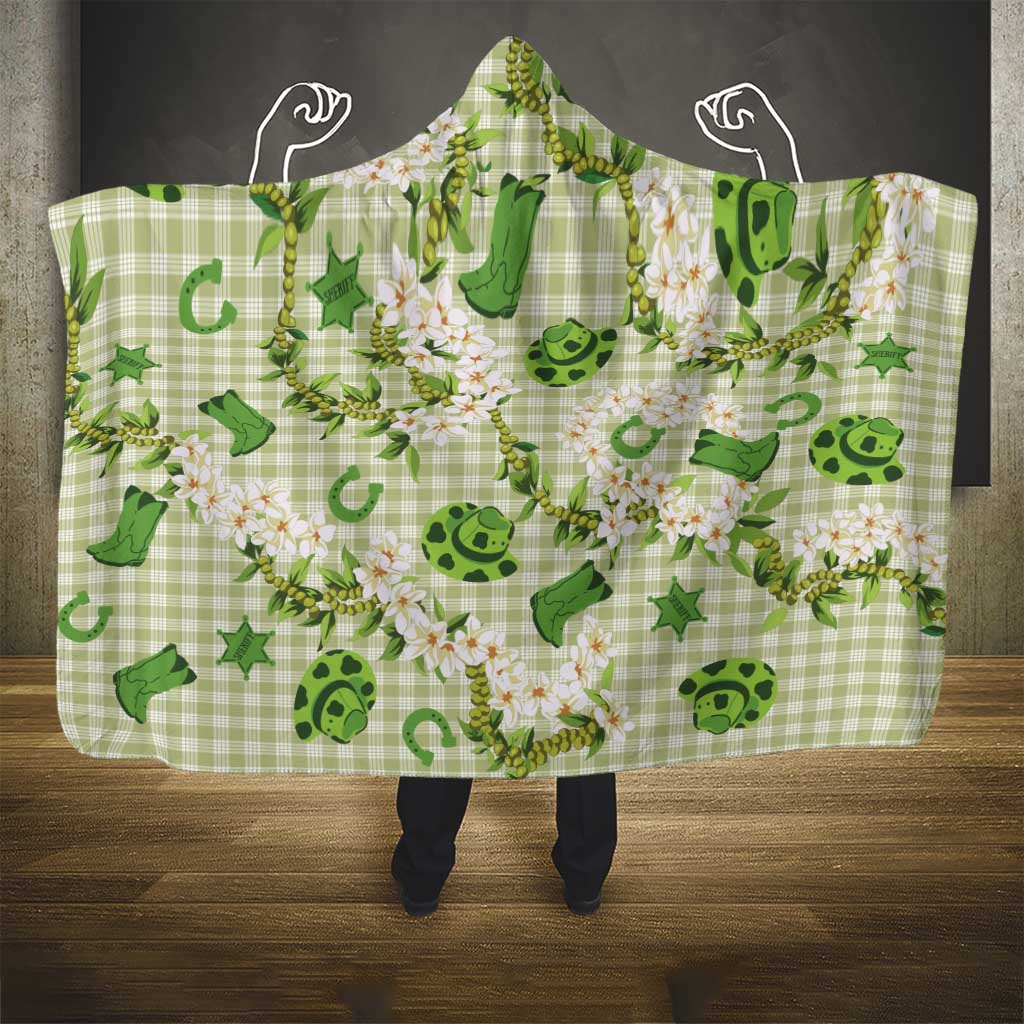 Mokihana Maile Ilima Leis Paniolo Palaka Hooded Blanket Hawaiian Omaomo Ala Spirit - Polynesian Pride