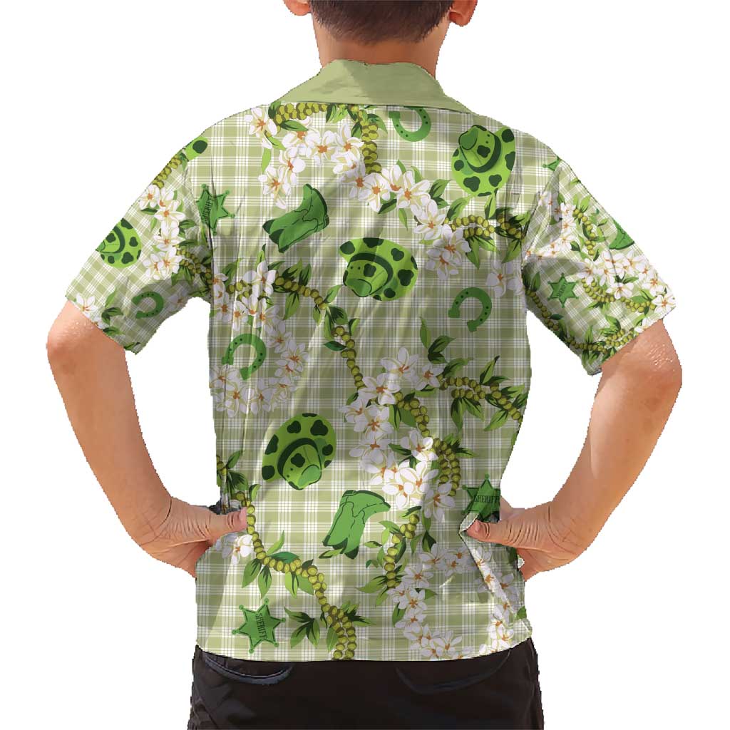 Mokihana Maile Ilima Leis Paniolo Palaka Kid Hawaiian Shirt Hawaiian Omaomo Ala Spirit - Polynesian Pride