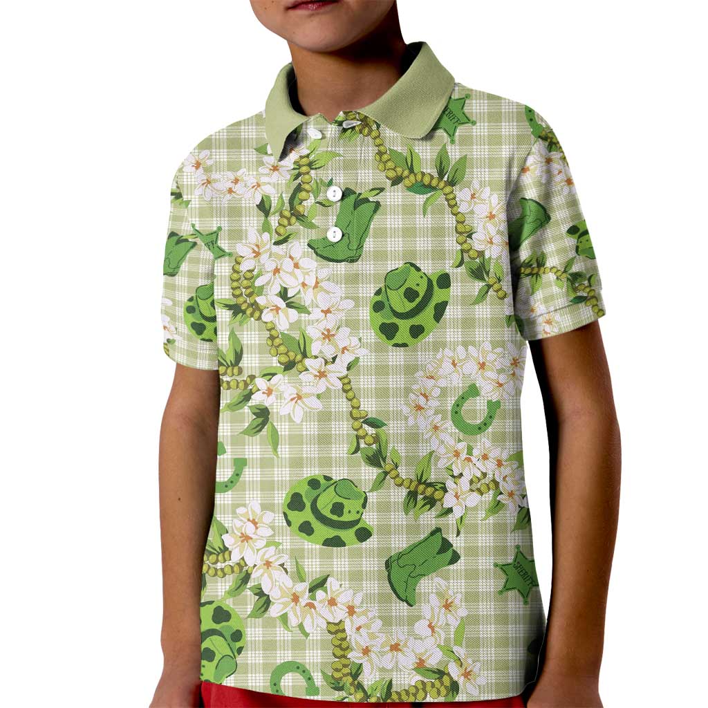 Mokihana Maile Ilima Leis Paniolo Palaka Kid Polo Shirt Hawaiian Omaomo Ala Spirit - Polynesian Pride