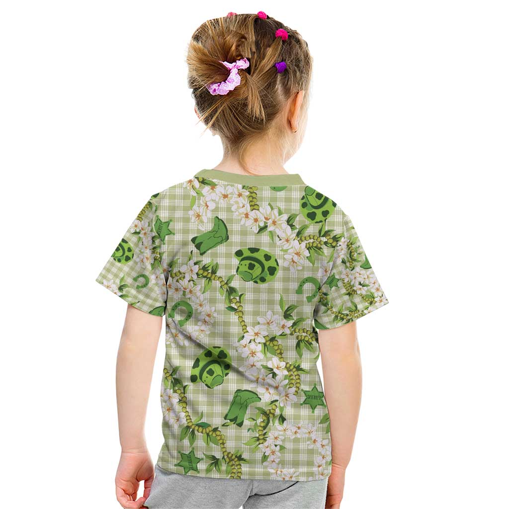 Mokihana Maile Ilima Leis Paniolo Palaka Kid T Shirt Hawaiian Omaomo Ala Spirit - Polynesian Pride