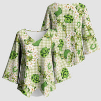 Mokihana Maile Ilima Leis Paniolo Palaka Kimono Sleeve Blouse Hawaiian Omaomo Ala Spirit - Polynesian Pride