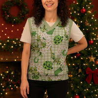 Mokihana Maile Ilima Leis Paniolo Palaka Christmas Knitted V-Neck Vest Hawaiian Omaomo Ala Spirit LT9 - Polynesian Pride