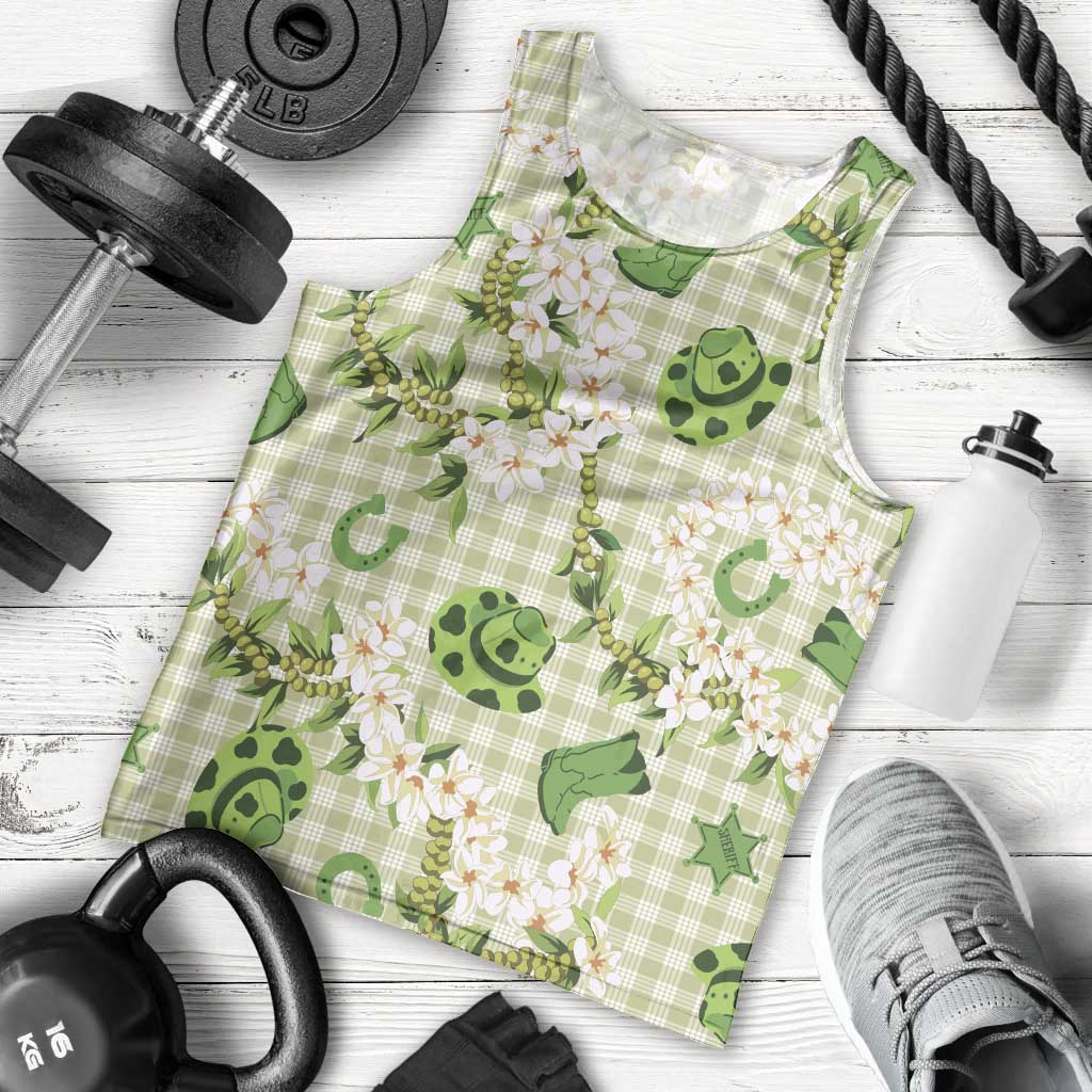 Mokihana Maile Ilima Leis Paniolo Palaka Men Tank Top Hawaiian Omaomo Ala Spirit - Polynesian Pride