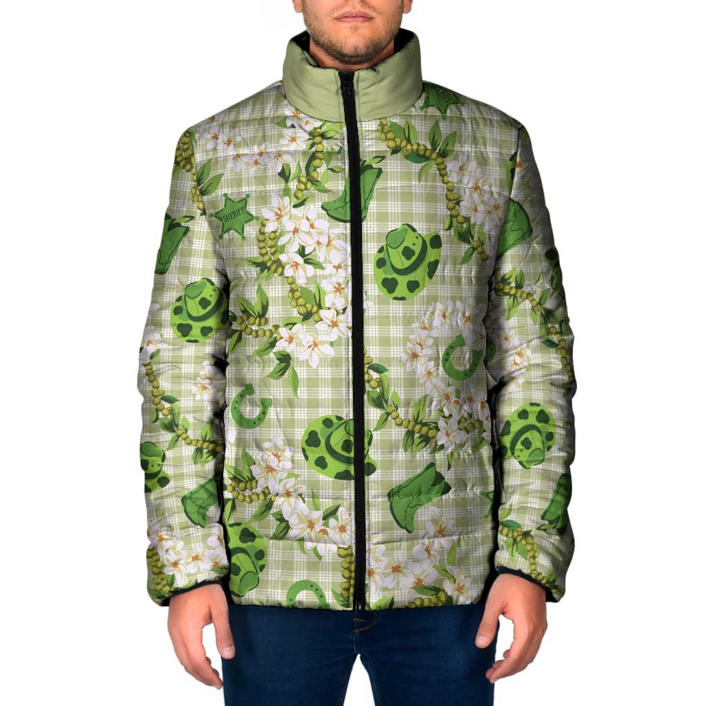 Mokihana Maile Ilima Leis Paniolo Palaka Padded Jacket Hawaiian Omaomo Ala Spirit - Polynesian Pride