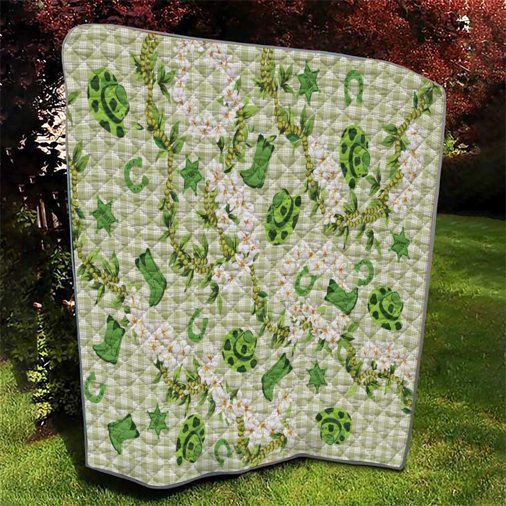 Mokihana Maile Ilima Leis Paniolo Palaka Quilt Hawaiian Omaomo Ala Spirit - Polynesian Pride