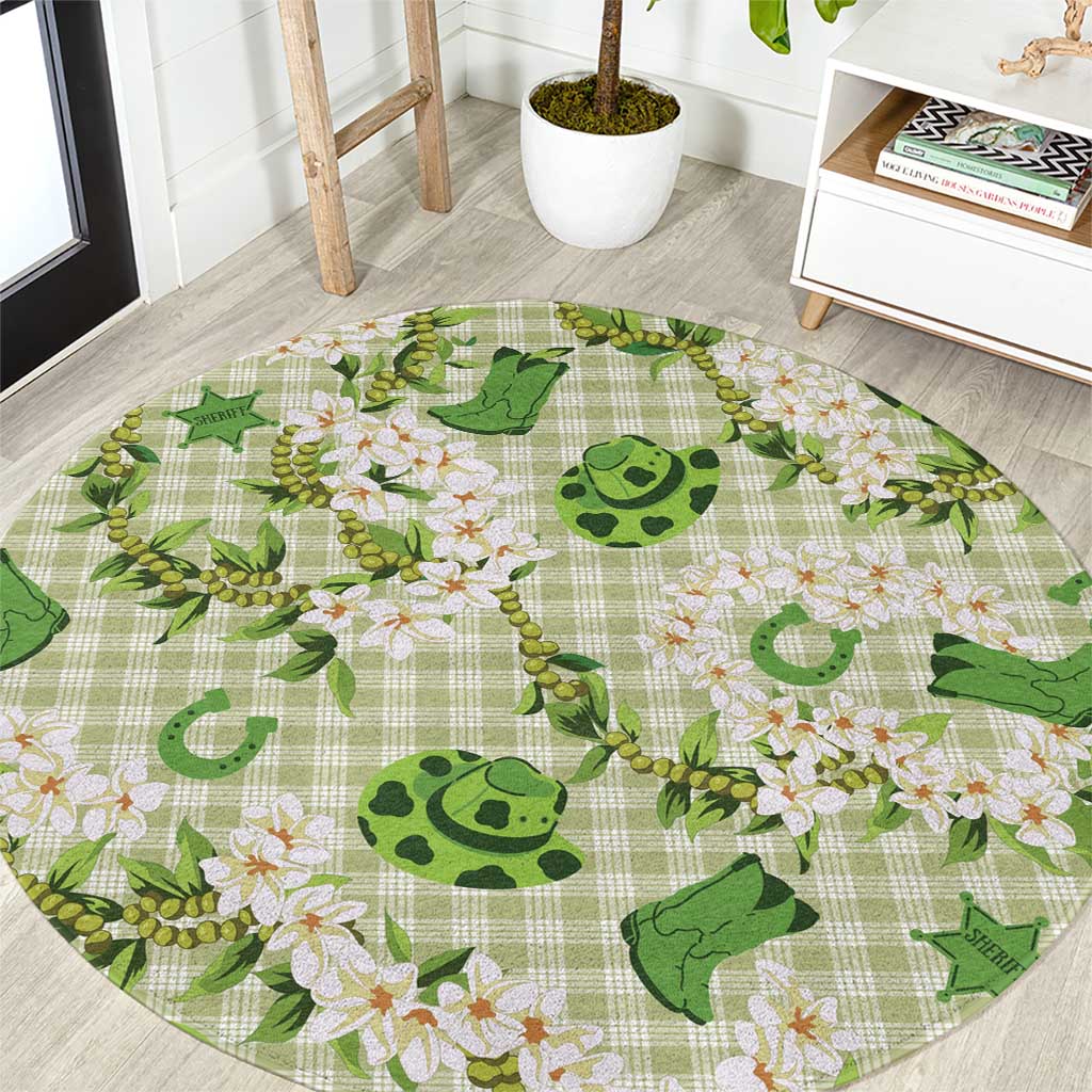 Mokihana Maile Ilima Leis Paniolo Palaka Round Carpet Hawaiian Omaomo Ala Spirit - Polynesian Pride