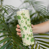 Mokihana Maile Ilima Leis Paniolo Palaka Skinny Tumbler Hawaiian Omaomo Ala Spirit - Polynesian Pride
