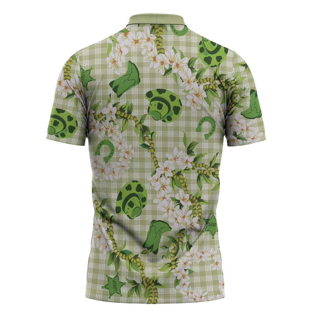 Mokihana Maile Ilima Leis Paniolo Palaka Zipper Polo Shirt Hawaiian Omaomo Ala Spirit - Polynesian Pride