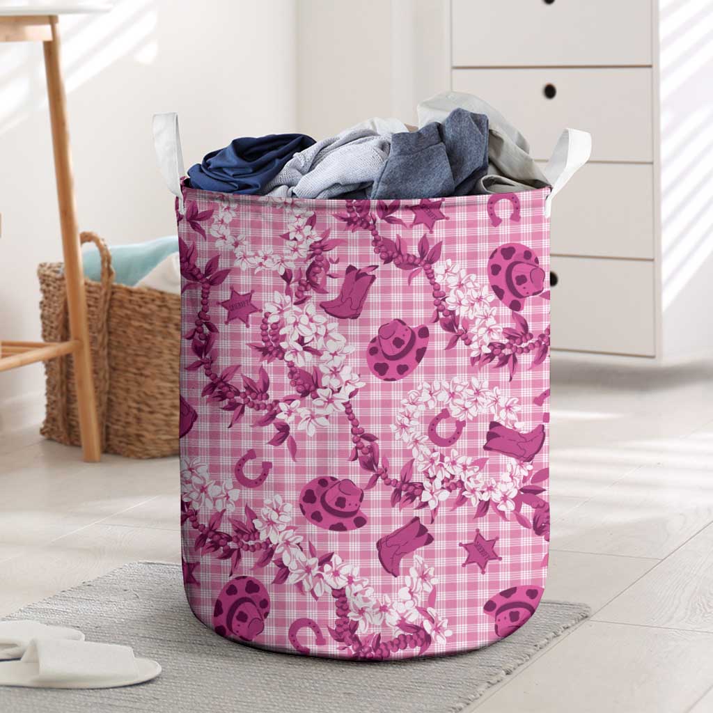 Mokihana Maile Ilima Leis Paniolo Palaka Laundry Basket Hawaiian Omaomo Ulaula Spirit - Polynesian Pride