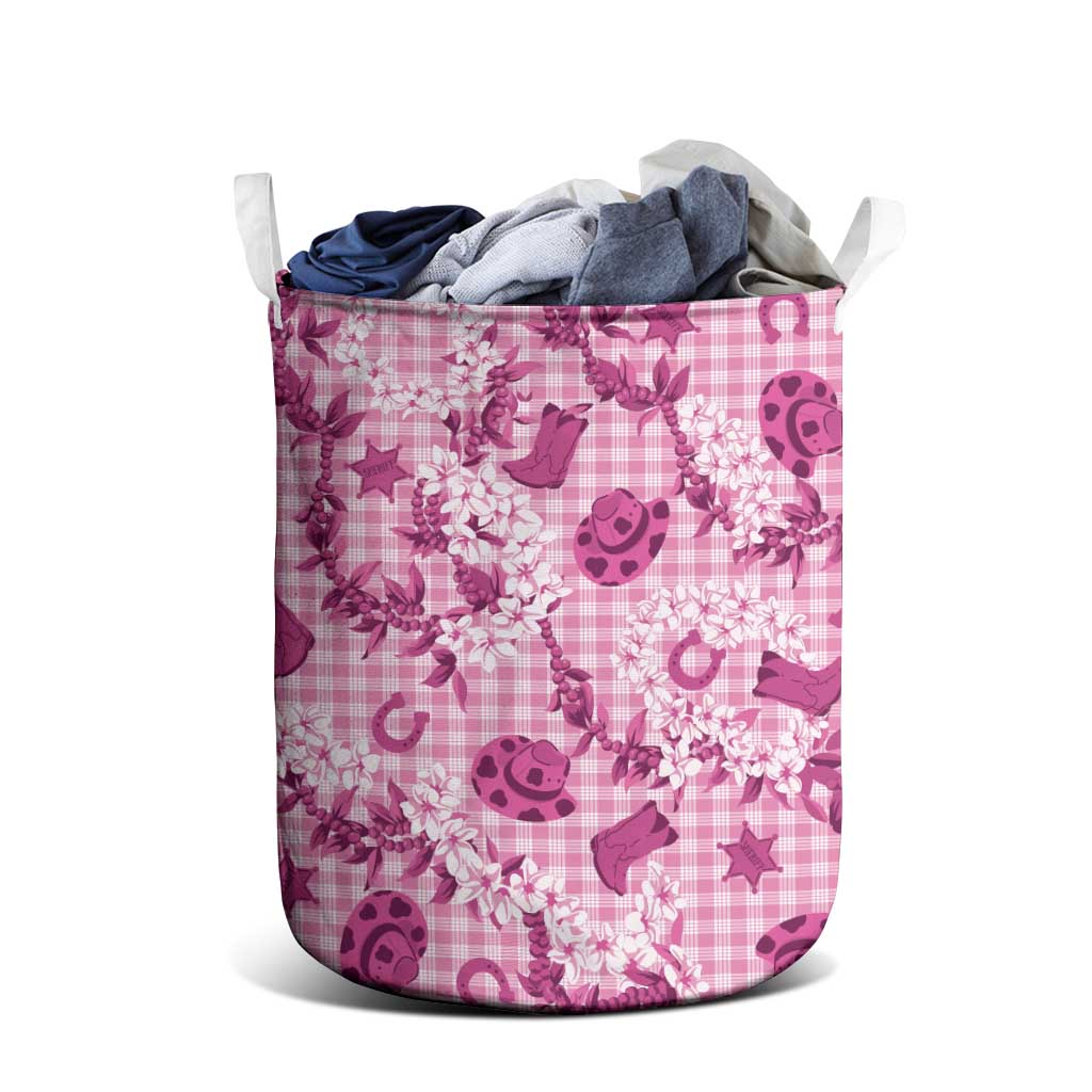 Mokihana Maile Ilima Leis Paniolo Palaka Laundry Basket Hawaiian Omaomo Ulaula Spirit - Polynesian Pride