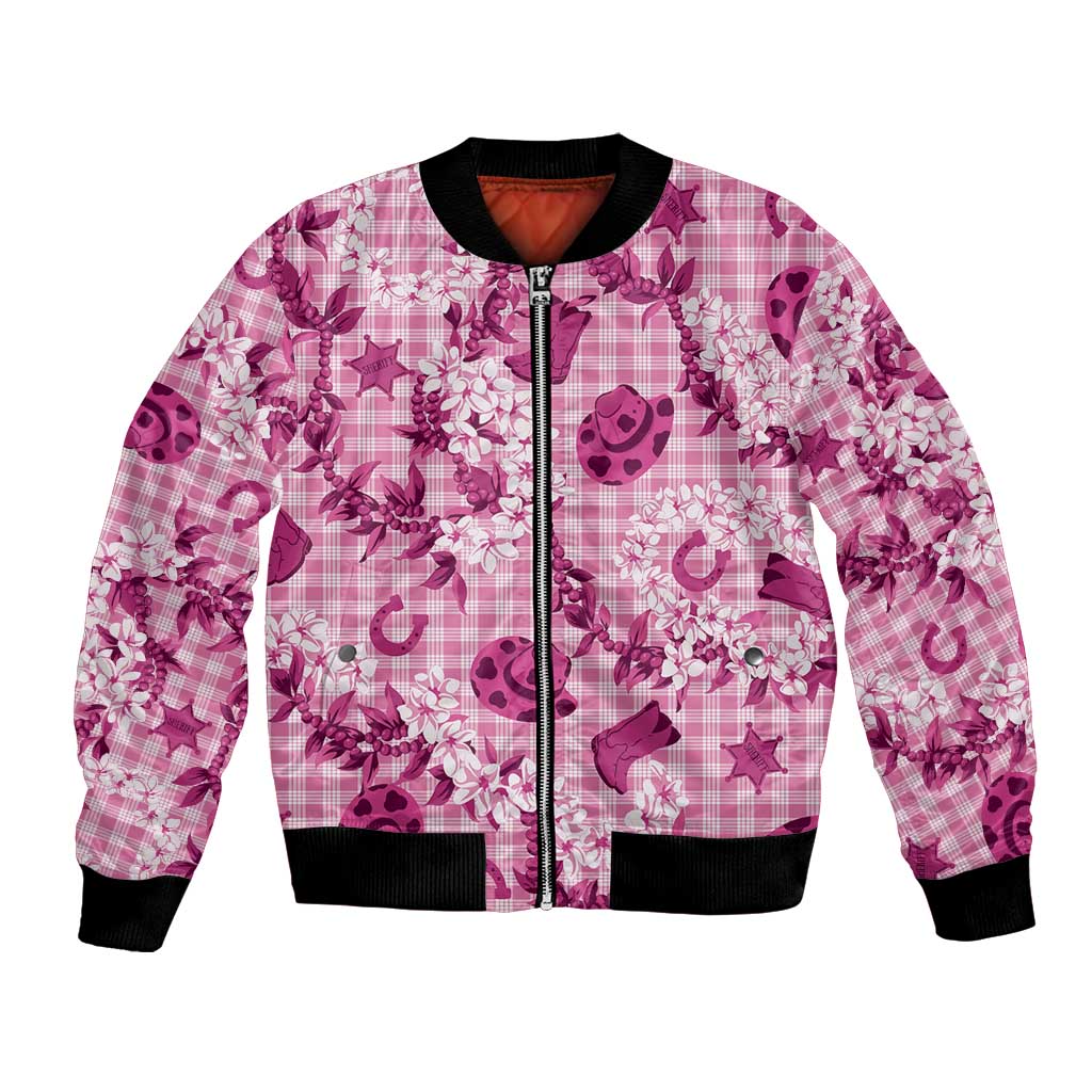 Mokihana Maile Ilima Leis Paniolo Palaka Bomber Jacket Hawaiian Omaomo Ulaula Spirit - Polynesian Pride