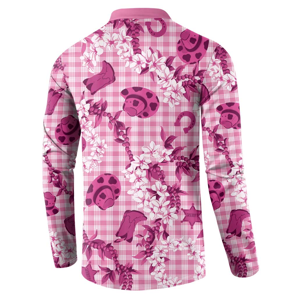 Mokihana Maile Ilima Leis Paniolo Palaka Button Sweatshirt Hawaiian Omaomo Ulaula Spirit - Polynesian Pride