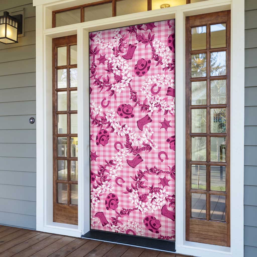 Mokihana Maile Ilima Leis Paniolo Palaka Door Cover Hawaiian Omaomo Ulaula Spirit - Polynesian Pride