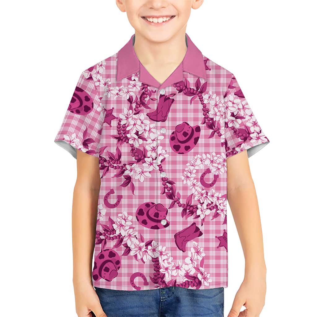 Mokihana Maile Ilima Leis Paniolo Palaka Family Matching Off Shoulder Maxi Dress and Hawaiian Shirt Hawaiian Omaomo Ulaula Spirit LT9 - Polynesian Pride