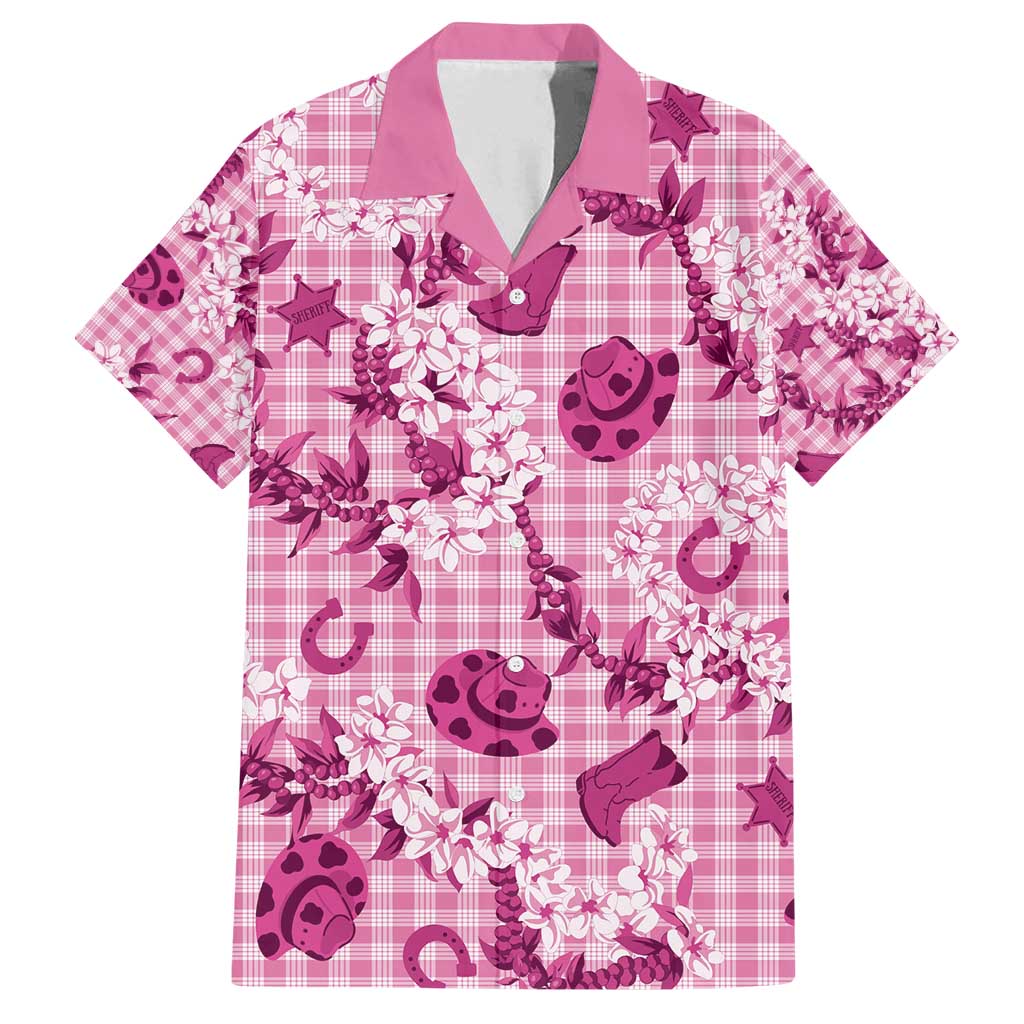 Mokihana Maile Ilima Leis Paniolo Palaka Family Matching Off Shoulder Short Dress and Hawaiian Shirt Hawaiian Omaomo Ulaula Spirit - Polynesian Pride