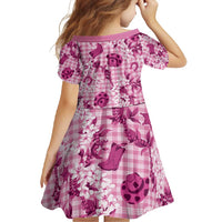 Mokihana Maile Ilima Leis Paniolo Palaka Family Matching Short Sleeve Bodycon Dress and Hawaiian Shirt Hawaiian Omaomo Ulaula Spirit - Polynesian Pride