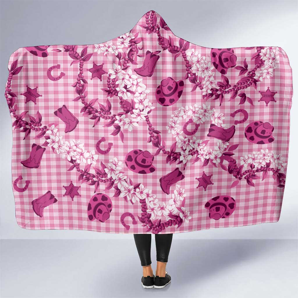 Mokihana Maile Ilima Leis Paniolo Palaka Hooded Blanket Hawaiian Omaomo Ulaula Spirit - Polynesian Pride